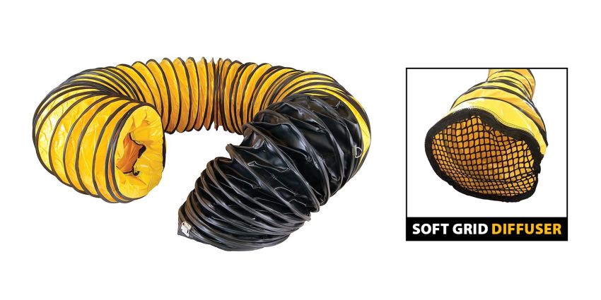 Elite PVC Heater Ducting 340mm x 7.6m c/w Zip & Diffuser Grill 4515.558A
