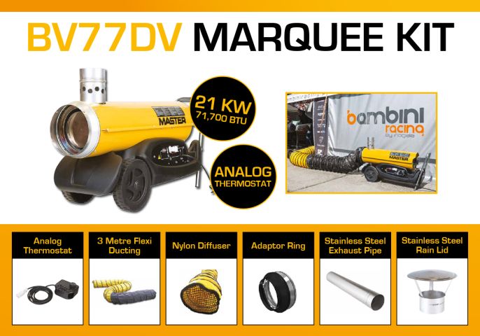 Master BV77DV Marquee Kit With Analog Thermostat, 3 Metre Ducting & Accessories BV77MKP1