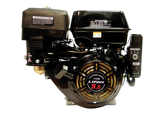 Lifan 270cc (9.0hp) Horizontal 25.4mm (1 Inch) Crank Engine Electric Start LFE177FD